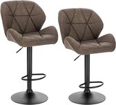 Bol.com Barkruk - Bruin Kunstleer - Rugleuning - Verstelbaar - Zithoogte 60-82cm aanbieding