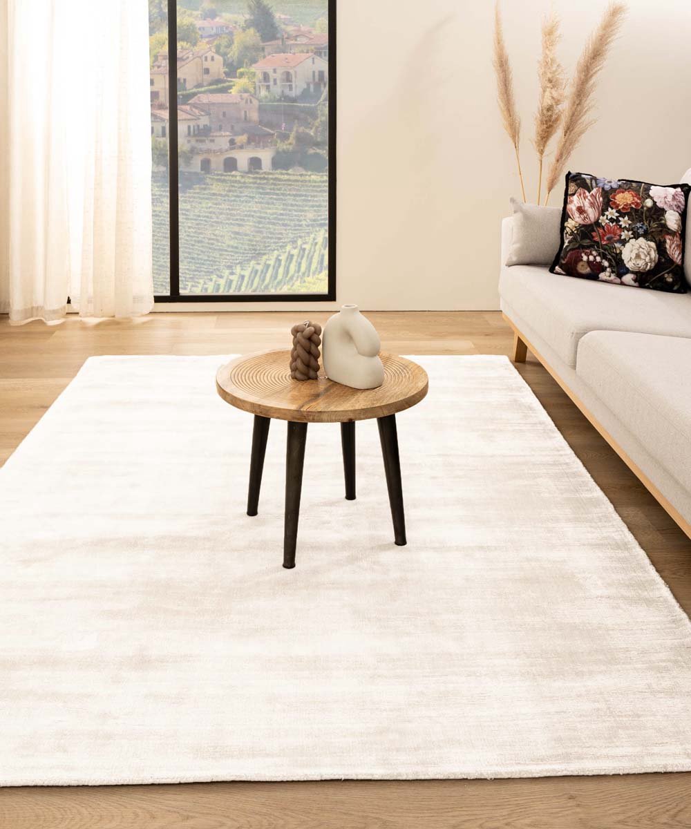 Viscose vloerkleed - Glamour wit 300x400 cm