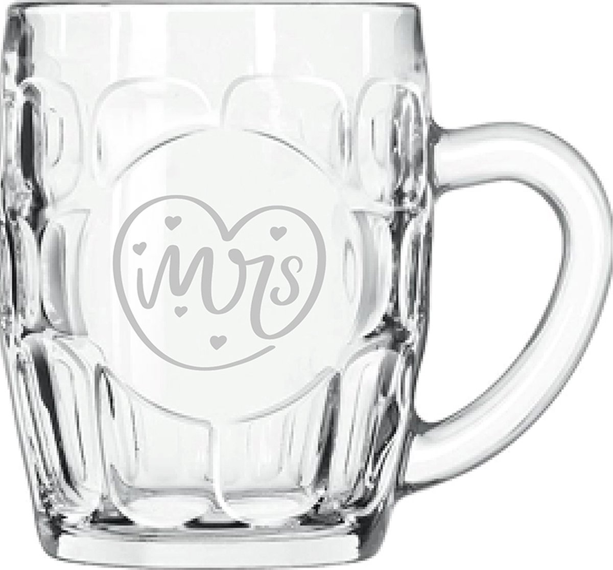 Gegraveerde bierpul 55cl Mrs. In hartje