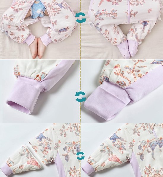 Winterslaapzak met voeten TOG-waarde 2.5 afritsbare mouwen unisex - voor baby's en kinderen — afbeelding 4