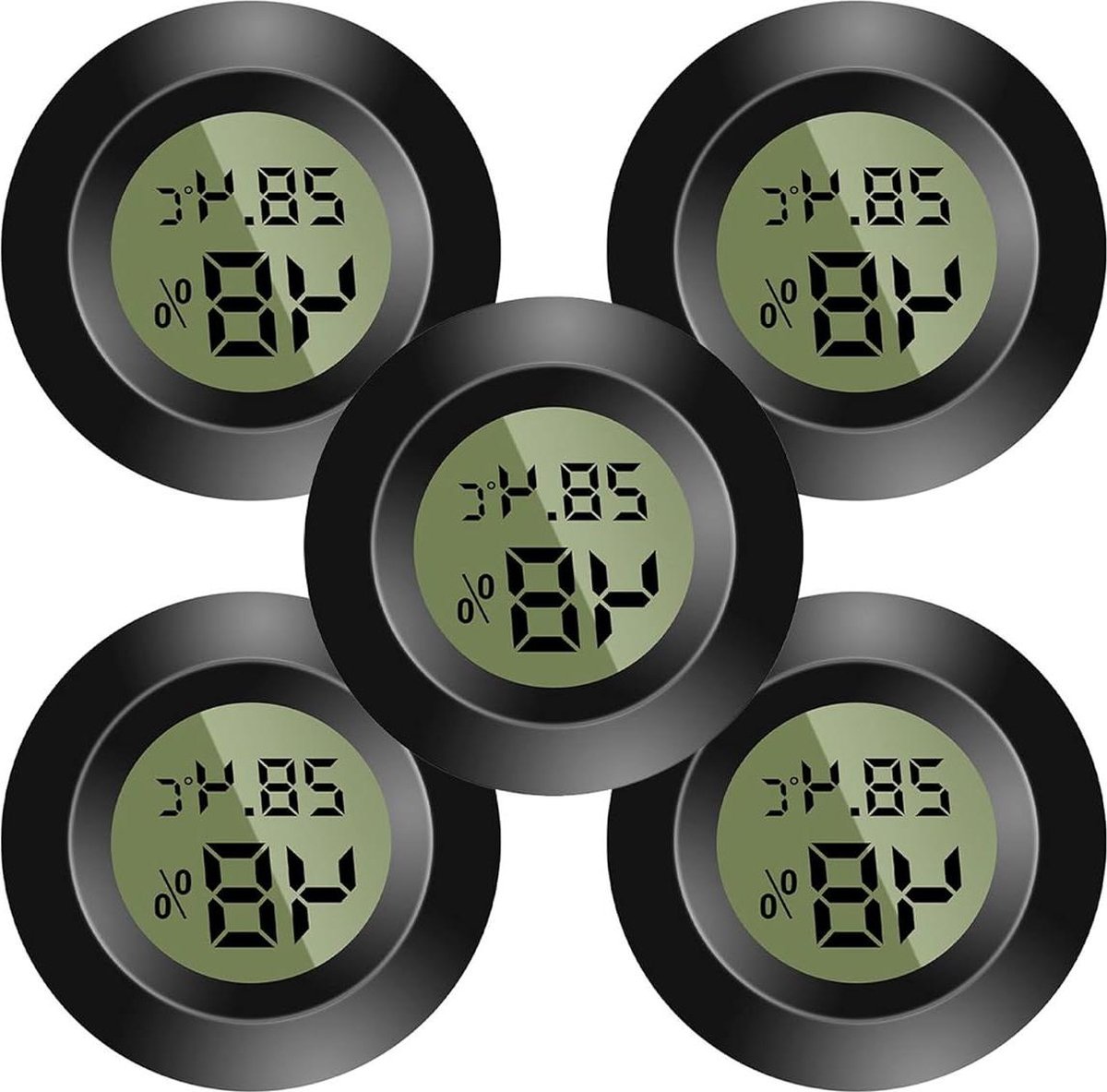 Digitale mini-thermometer - binnen hygrometer - temperatuur en vochtigheidsmonitor - thuis kleuterschool incubator - gitaar reptielen broeikas - auto's zwart