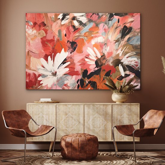Tableau aluminium 180x120 cm - Décoration murale métal - Fleurs - Art - Abstrait - Peinture - Décoration murale métal salon - Décoration industrielle - Photo sur dibond - Accessoires industriels chambre