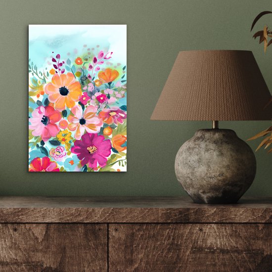 Décoration murale Métal - Aluminium Peinture Industriel - Fleurs - Tableau - Nature - Botanique - 20x30 cm - Dibond - Photo sur aluminium - Décoration murale industrielle - Pour le salon/chambre