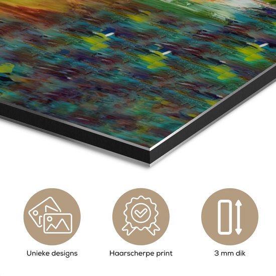 Aluminium schilderij 160x120 cm - Wanddecoratie metaal - Olifant - Kunst - Schilderij - Dieren - Regenboog - Metalen muurdecoratie woonkamer - Decoratie industrieel - Foto op dibond - Industriële accessoires slaapkamer