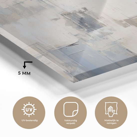 MuchoWow® Glasschilderij 80x40 cm - Schilderij acrylglas - Aquarel - Abstract - Kunst - Foto op glas - Muurdecoratie woonkamer - Wanddecoratie slaapkamer - Schilderijen