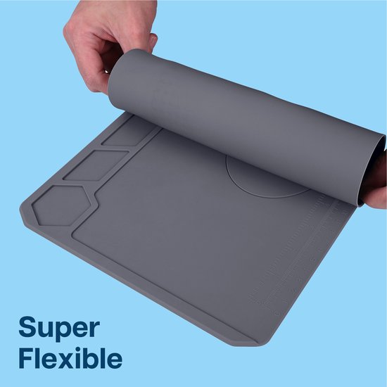 MMOBIEL Siliconen Reparatie- en Soldeermat – 35 x 22 cm – Hittebestendig tot 500°C - Siliconen Mat voor Solderen met Warmte-Isolatie – Reparatiemat voor o.a. Telefoon / Computer / Electronica – Grijs