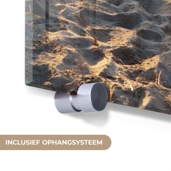 MuchoWow® Peinture sur verre - Plage - Mer - Nederland - Dunes - Soleil - 80x120 cm - Décoration de plage - Peintures sur verre acrylique - Photo sur Glas