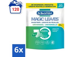 Dr. Beckmann - Magic Leaves Universeel - Wasstrips - Witte en Gekleurde Was - 20 Wasbeurten - Voordeelverpakking - 6 stuks