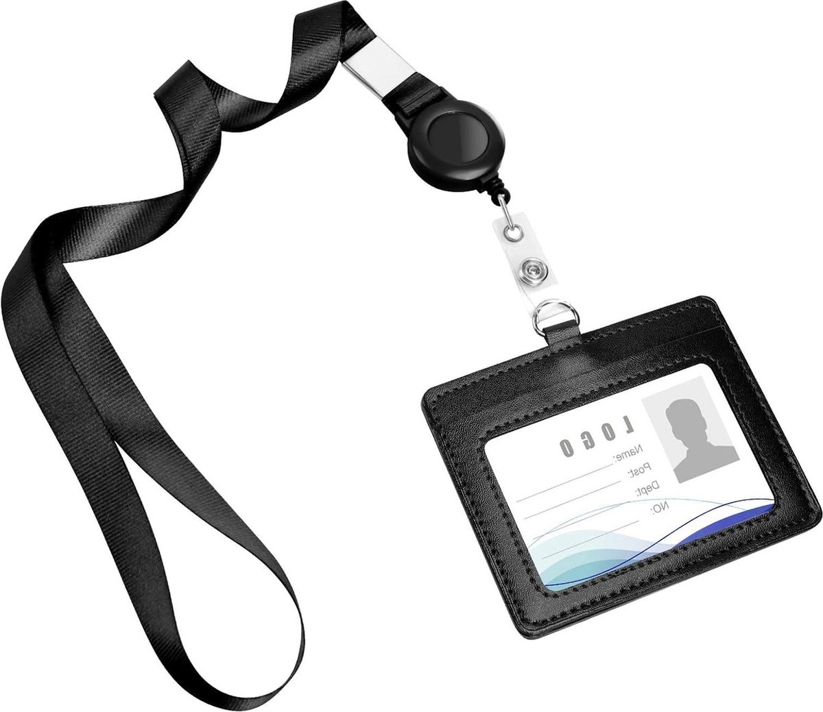 Cordon De Ceinture Rétractable Avec Pince À Bobine Et Porte-Badge