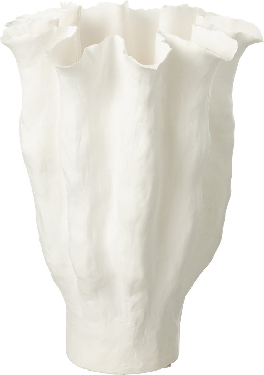 J-Line vaas Calyx - keramiek - wit - large - 42 cm hoog
