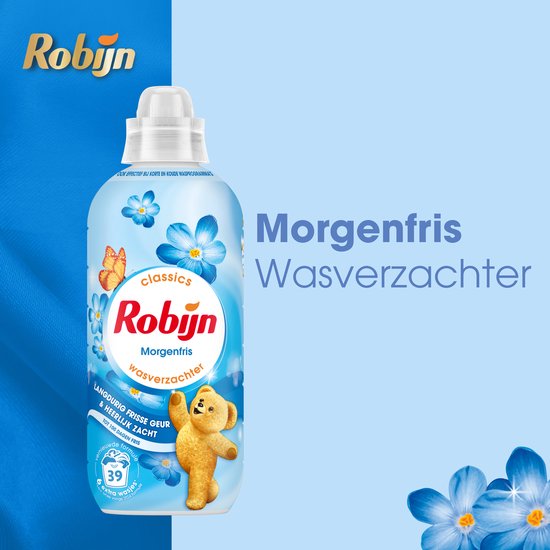 Robijn - Wasverzachter - Morgenfris - 4 flessen -156 wasbeurten - Voordeelverpakking