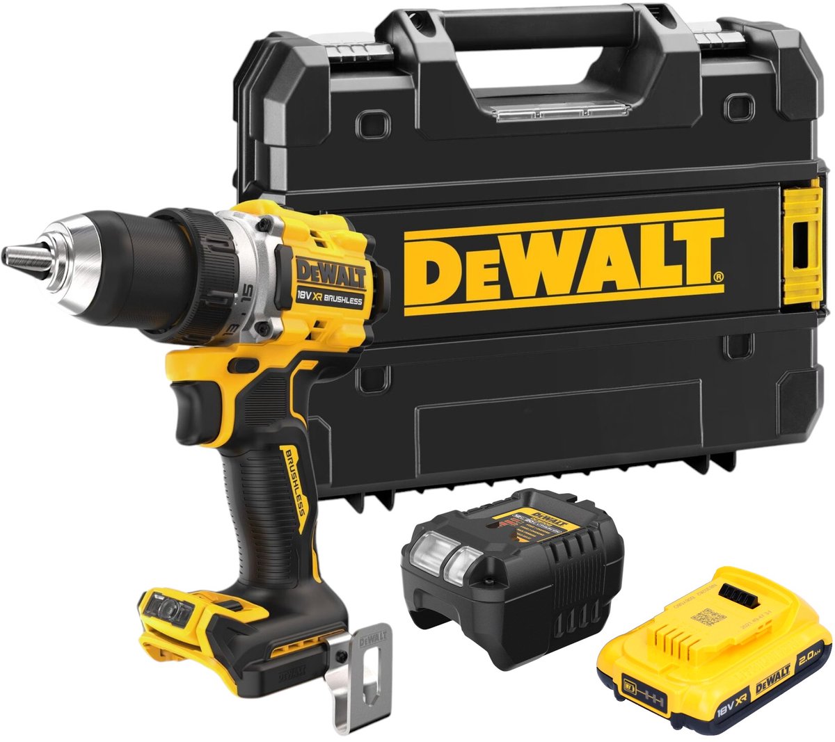 DeWalt DCD 800 D1T accuboormachine 18 V 90 Nm borstelloos + 1x oplaadbare accu 2.0 Ah + lader + TSTAK