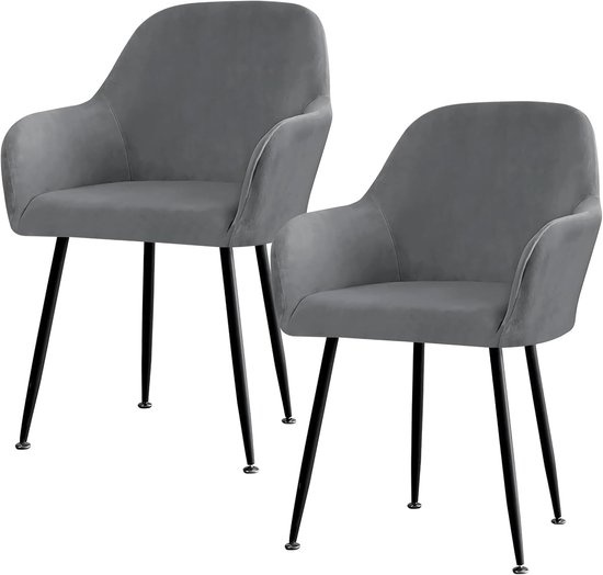 Stoelhoezen van stretch, duurzaam, universeel, set van 6, elastisch, modern, fluweel, afneembaar, wasbaar, voor eetkamer, hotel, banket, bruiloft, feesten, decoratie (6, grijs-blauw