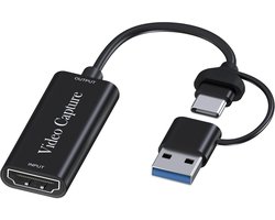 MMOBIEL Video Capture Card USB-A/USB-C 3.0 naar HDMI – 60FPS Max 4K In 1080p Out – Video Audio Game Opnamekaart voor Gaming, Streaming & Recording - Geschikt voor PS5, PS4, Xbox, Switch, PC, OBS