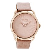 Montres OOZOO - Montre couleur or rose avec bracelet en cuir vieux rose - C9161