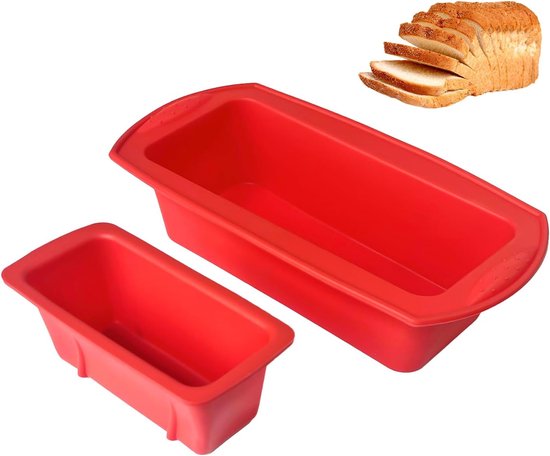 Rechthoekige Broodvorm set van 2, Geëloxeerd aluminium, 20 x 10 x