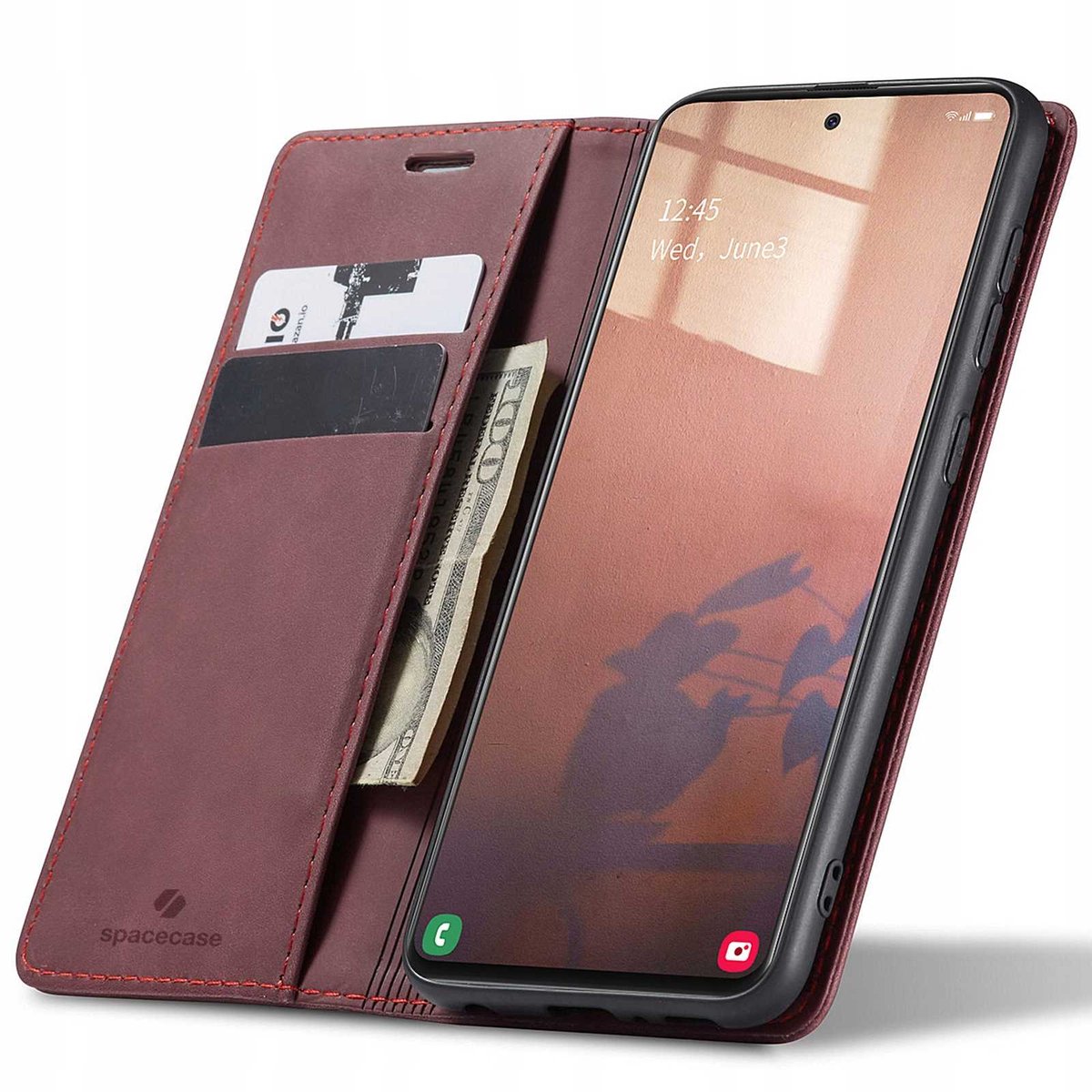 Spacecase Case Wallet Cover Voor Samsung Galaxy A51 Rood