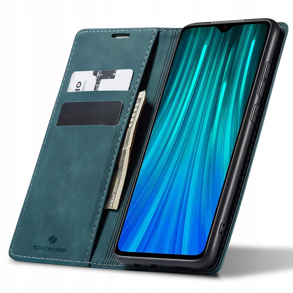 Spacecase Wallet Case Voor Xiaomi Redmi Note 8 Pro Blauwe Cover
