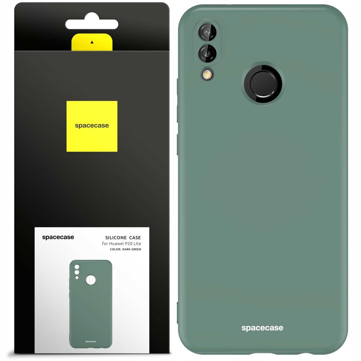 Spacecase Siliconen Case Cover Voor Huawei P20 Lite Donkergroen
