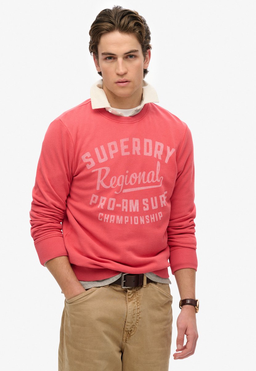 Superdry Lo-Fi Outdoors Relaxed sweatshirt met ronde hals Heren Truien Rood
