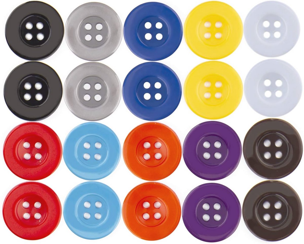 100 Stuks Naaiknopen in Diverse Kleuren - Ronde Hars Knoppen voor DIY Projecten