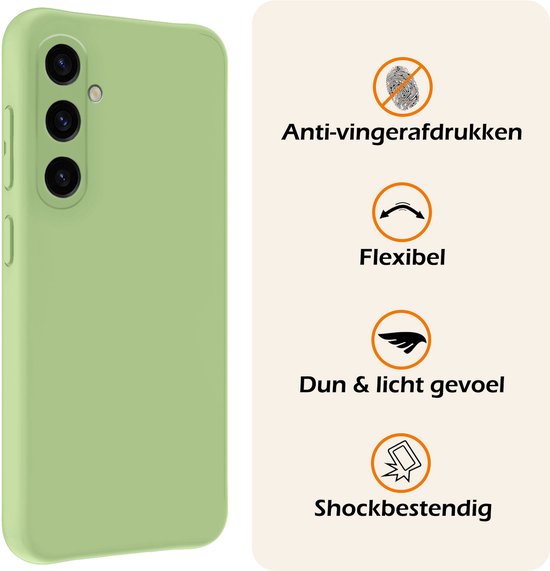 Coque compatible avec Samsung A36, coque en Siliconen avec 2 films de protection d'écran, coque arrière compatible avec Samsung Galaxy A36, vert