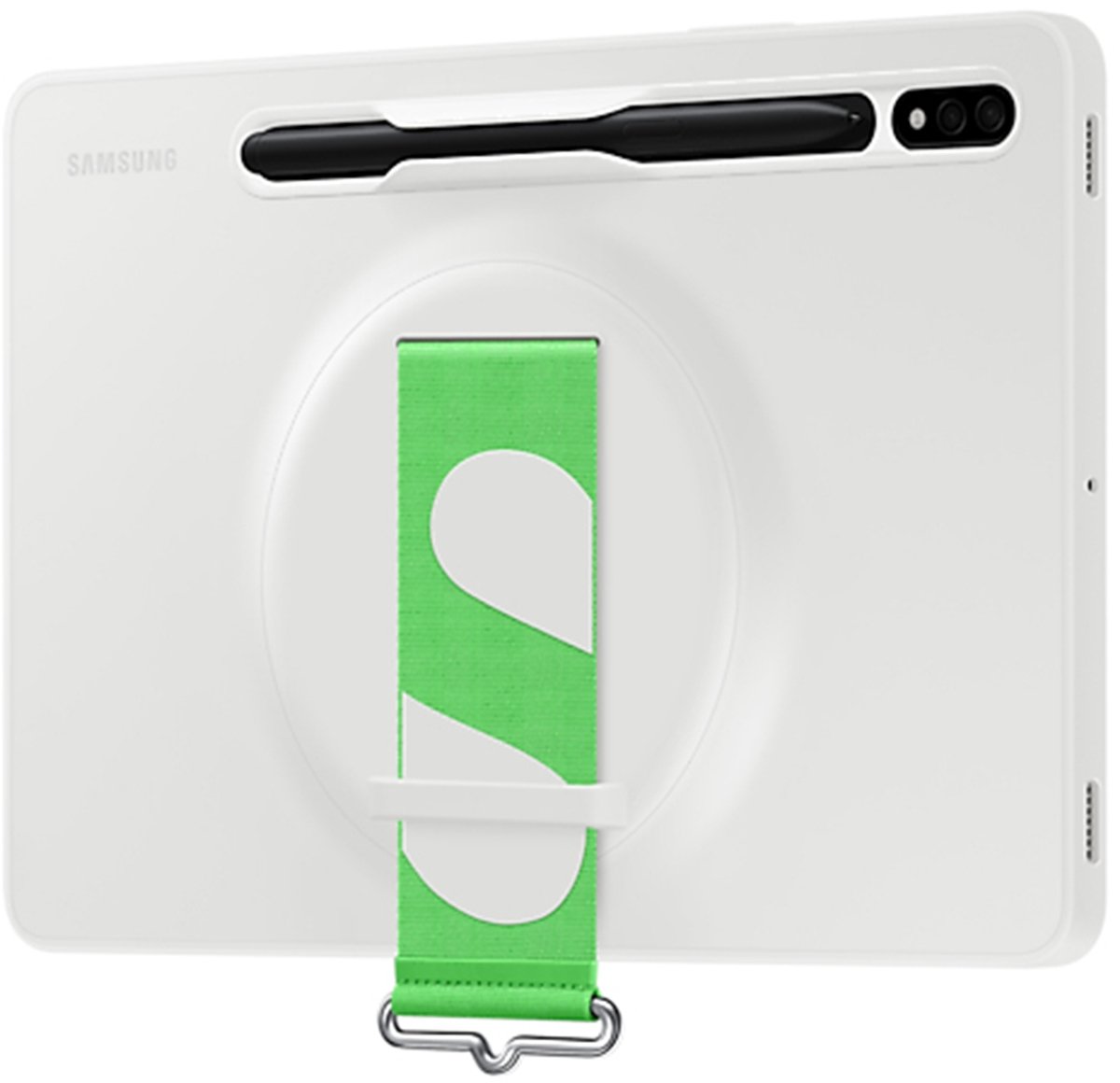 Samsung Galaxy Tab S8 - Siliconen Hoesje met Strap - Wit