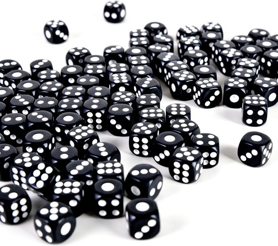 WeLoveDice Witte Dobbelstenen Met Zwarte Hartjes – 6 Stuks, Made In Germany, Ideaal Voor Spel En Decoratie