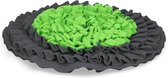 Eat Slow Live Longer Snuffelmat - Ø50 cm - Slowfeeder - Anti schrok - Met trekkoord - Anti-slip - Grijs/Groen