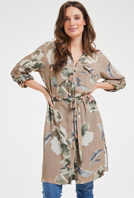 DIDI Dames Tunic Pepper Taupe Mazzo print maat 46