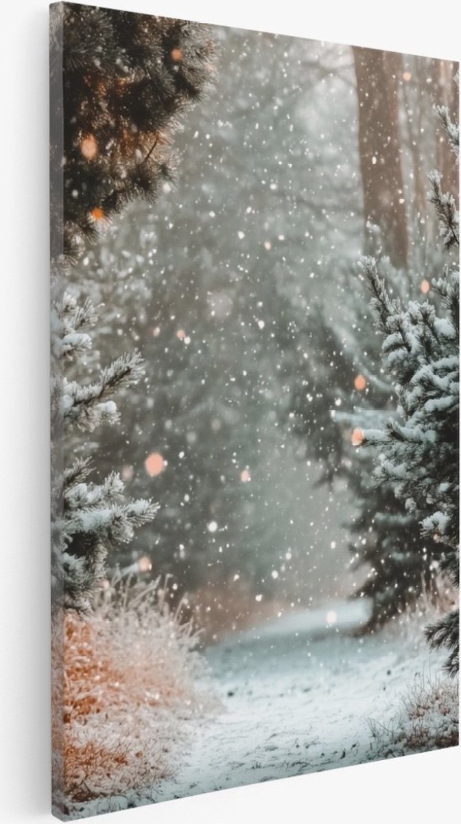 Saammp Canvas Schilderij - Botanisch - Winterpad - Herfstachtig - Landschap - Natuur - 20x30 - Foto op canvas - Wanddecoratie - Muurdecoratie Woonkamer - Slaapkamer decoratie - Canvas Print Multicolor