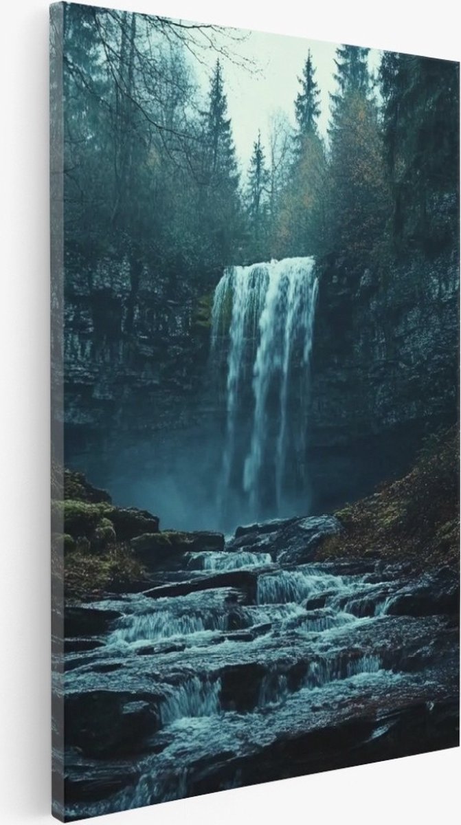 Saammp Canvas Schilderij - Natuur - Zwart-Witte bomen - landschap - 20x30 - Foto op canvas - Wanddecoratie - Muurdecoratie Woonkamer - Slaapkamer decoratie - Canvas Print Multicolor