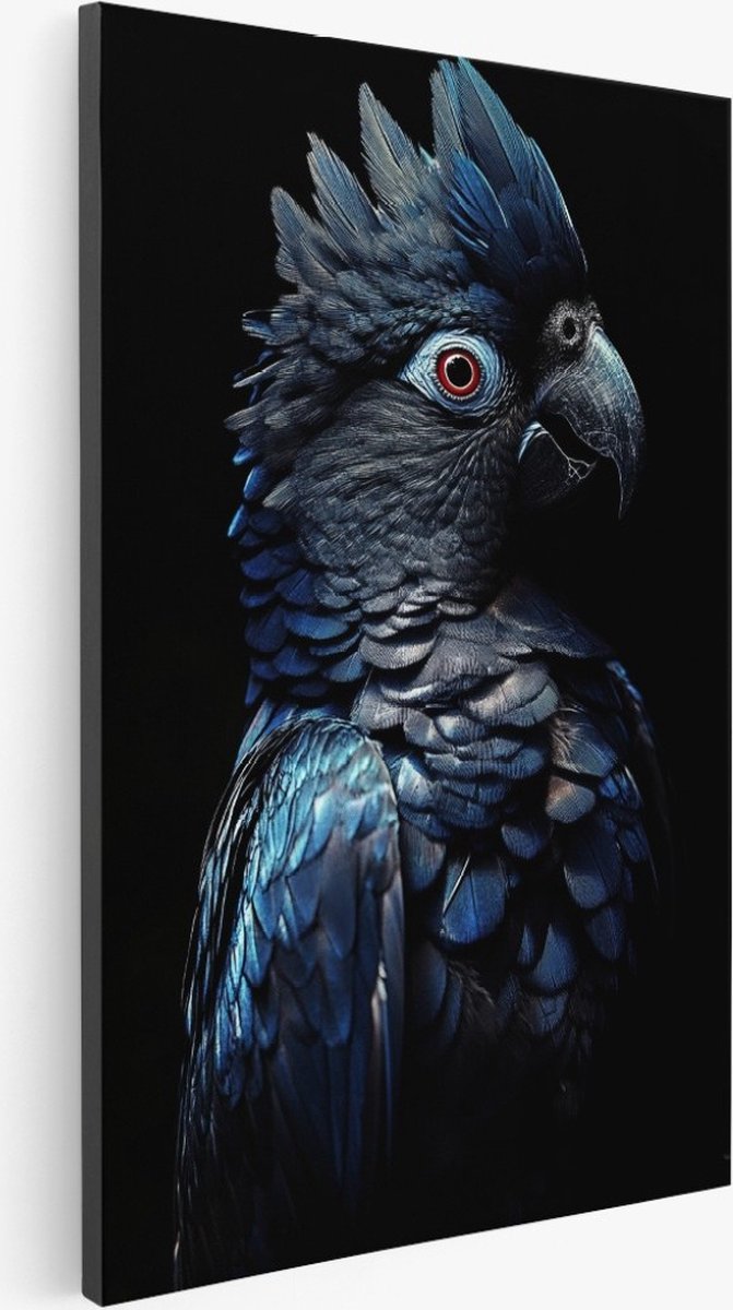 Saammp Canvas Schilderij - Palmkaketoe - Abstract - Dieren - Natuur - 30x40 - Foto op canvas - Wanddecoratie - Muurdecoratie Woonkamer - Slaapkamer decoratie - Canvas Print Multicolor
