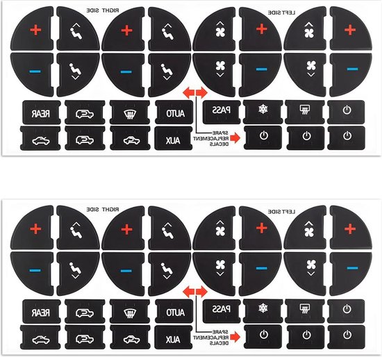 Reparatiestickers Voor Autoknoppen – Geschikt Voor Ford S-Max / Mondeo, Voor Airco En Stuurwiel (zilver)