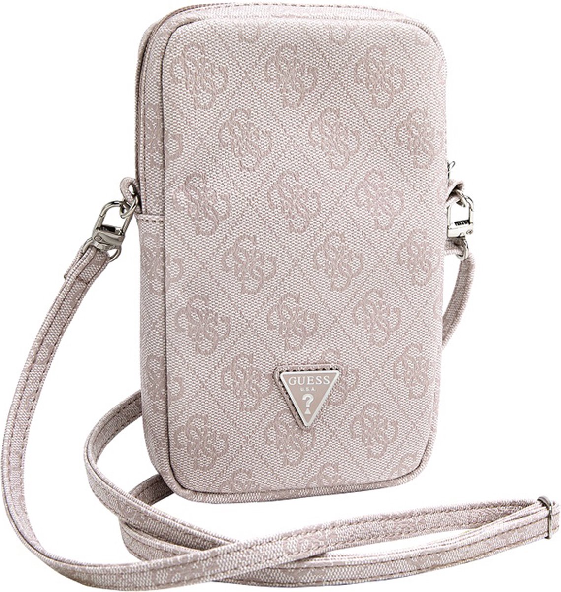 Guess Triangle Logo Wallet Pouch met Riem (7 Inch) - Roze