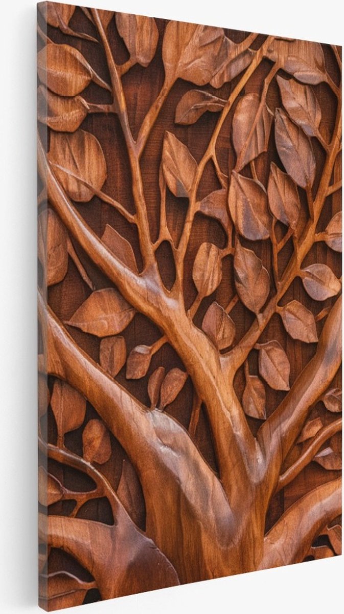 Saammp Canvas Schilderij - Gedroogde Boom - Landschap - Natuur - 80x120 - Foto op canvas - Wanddecoratie - Muurdecoratie Woonkamer - Slaapkamer decoratie - Canvas Print Multicolor