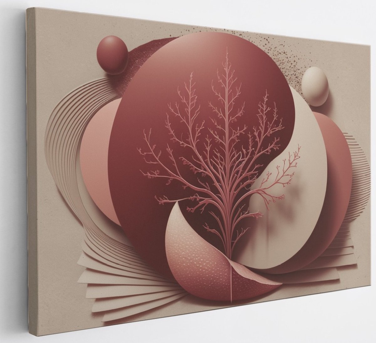 Saammp Canvas Schilderij - boom - Abstract - 40x30 - Foto op canvas - Wanddecoratie - Muurdecoratie Woonkamer - Slaapkamer decoratie - Canvas Print Multicolor
