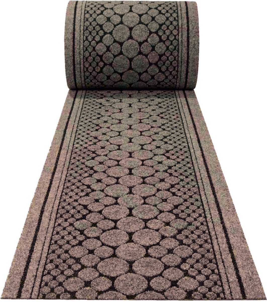 JYG tapijtloper Stone Bruin 66 x 300cm (=3m) Keukenloper - Anti Slip - snijdbaar