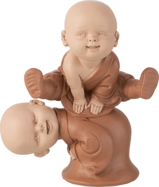 J-Line figurine Moine Saut - polyrésine - brun