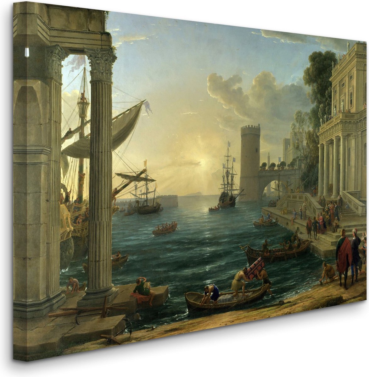 Claude Lorrain - Seaport with the Embarkation of the Queen of Sheba - Zeehaven met de insc
