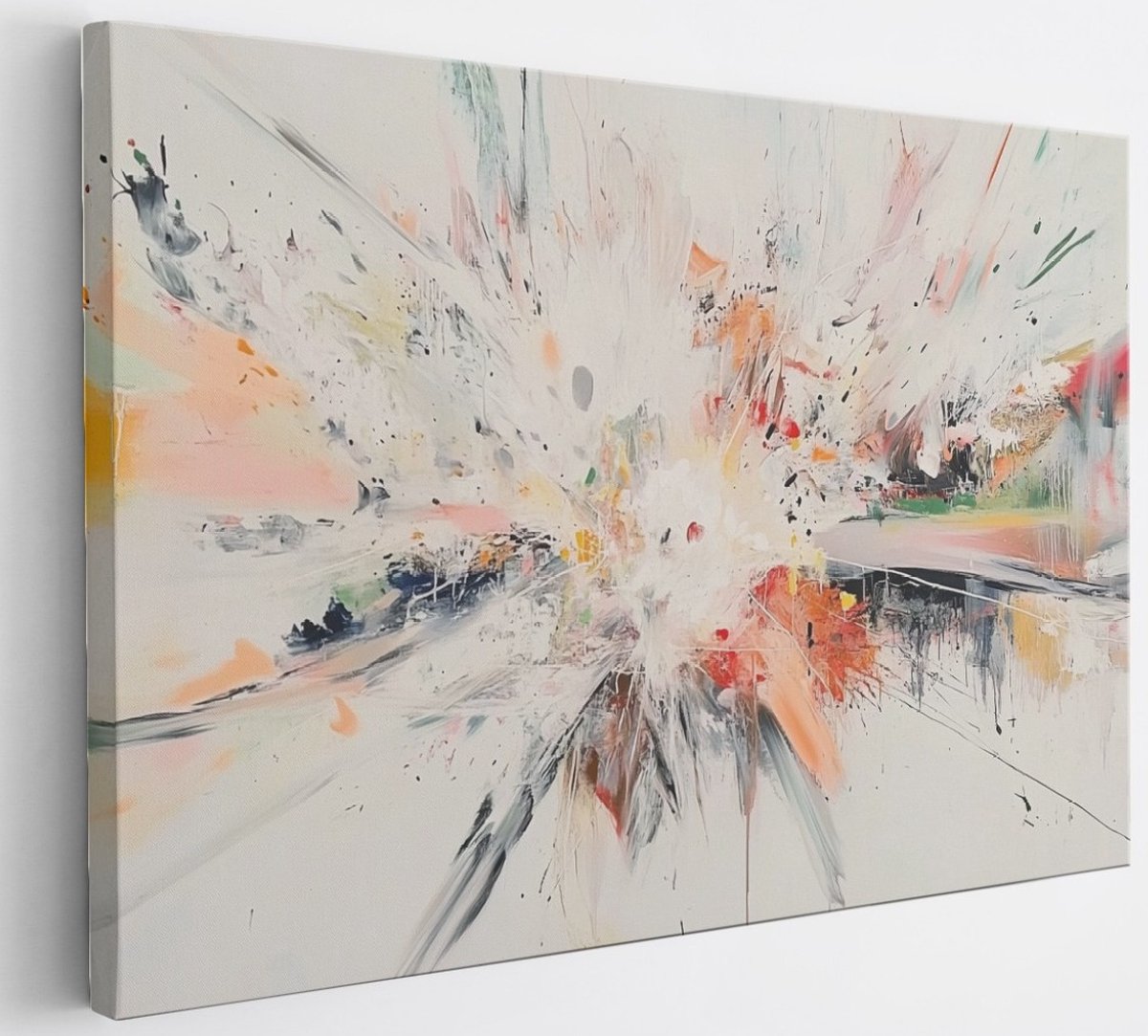 Saammp Canvas Schilderij - Kleurrijke kunst - Explosie verfspetters - Abstract - 40x30 - F