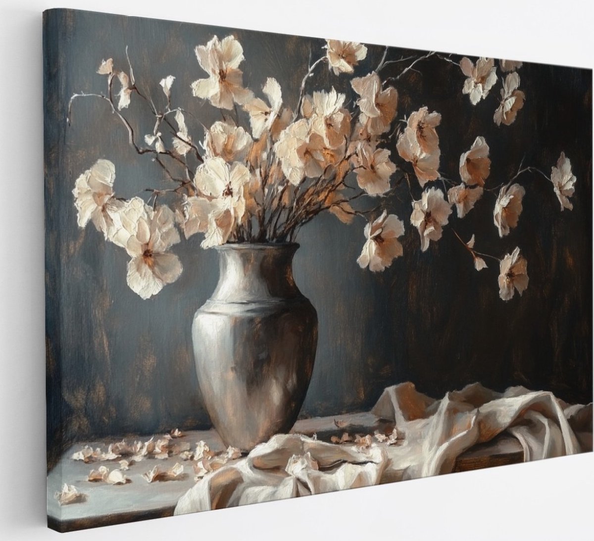 Saammp Canvas Schilderij - Roze Gekleurde Bloemen - stilleven - Abstract - 30x20 - Foto op canvas - Wanddecoratie - Modern Interieur - Woonkamer Decoratie Multicolor