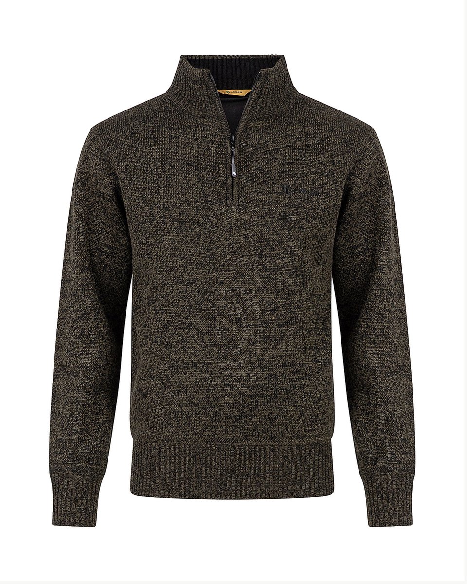 Life-Line Waterville Trui Heren Korte rits fleece Dark Melange Groen