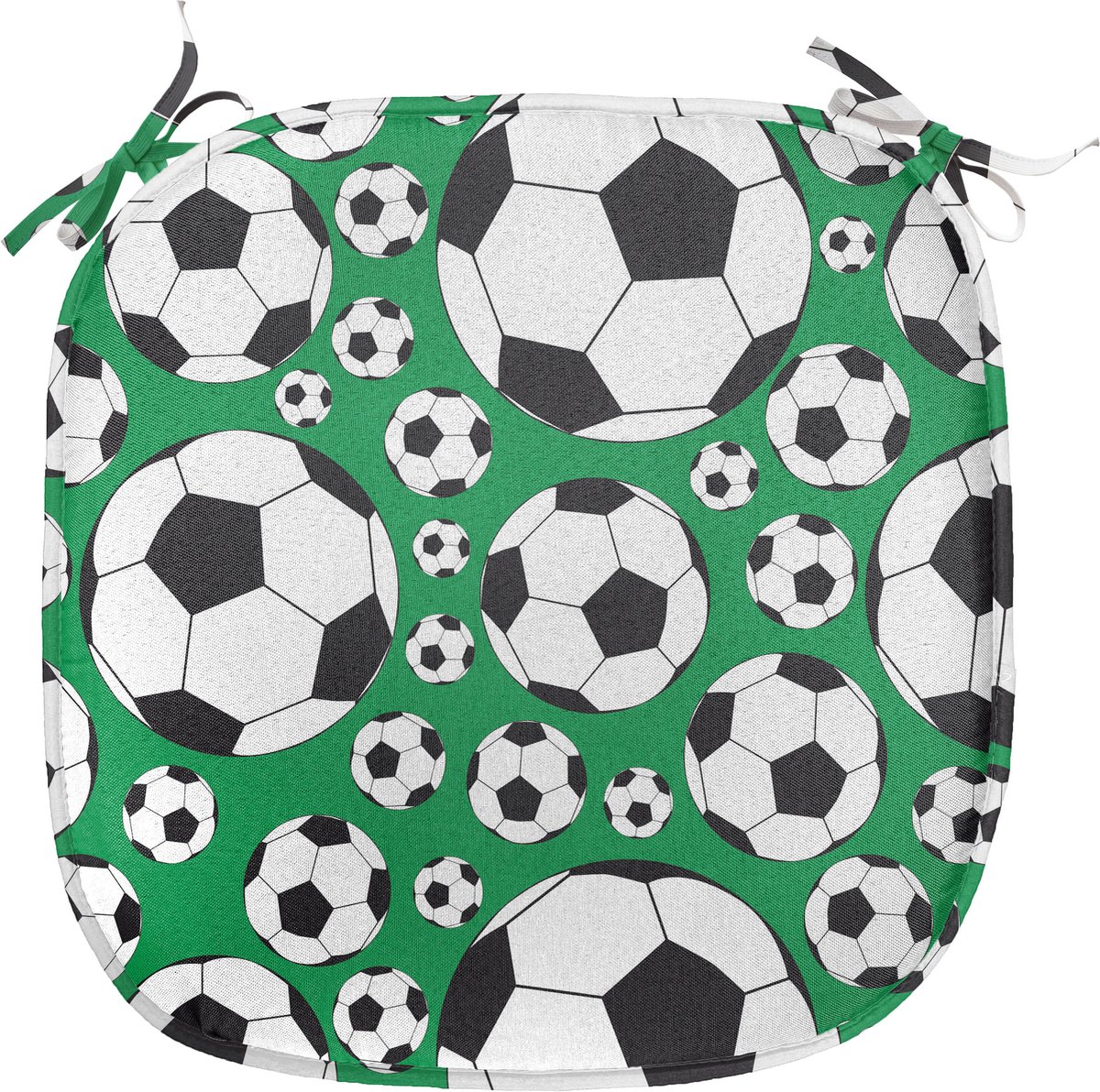New Bed Voetbal Populair Sport Motief Stoelkussen Set van 4, Anti-Slip Zitting Pad, 40 cm x 40 cm
