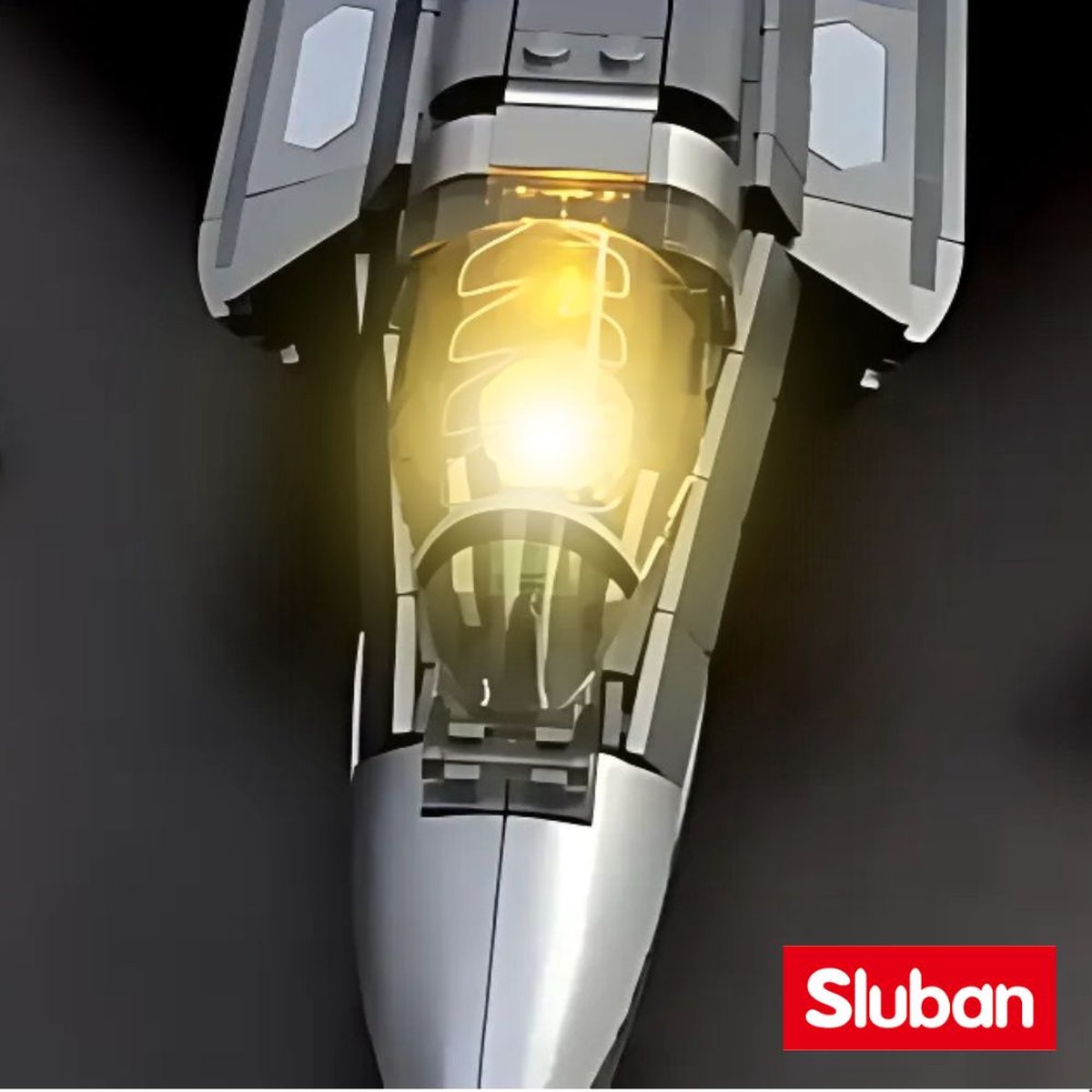 Sluban - J35S Straaljager met LED verlichtingen | WW2 army luchtmacht | Technic creator ideas educatief leger speelgoed | Expert bouwpakketten voor volwassenen | Classic icons vliegtuig modelbouw | 838 bloks — afbeelding 17