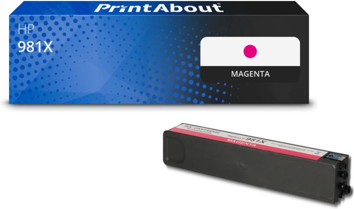 PrintAbout Huismerk HP 981X (L0R10A) Inktcartridge Magenta Hoge capaciteit