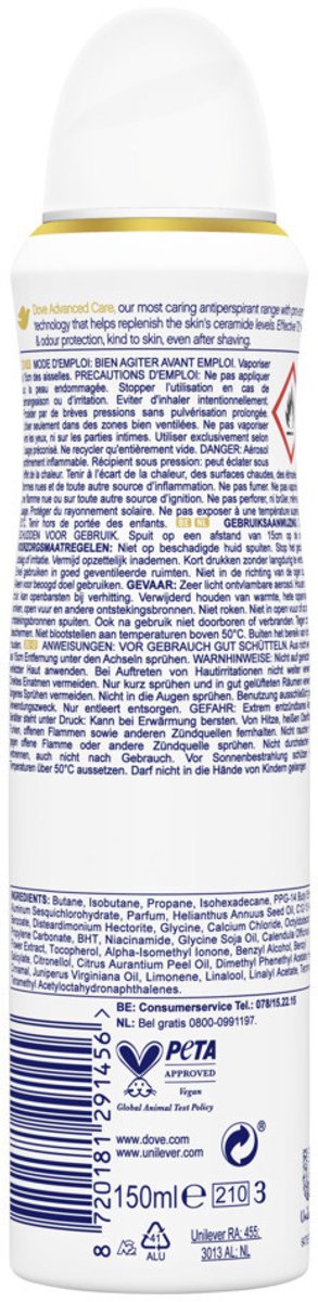 Goedkoopste Dove - Deodorant - Spray - Helps Smooth - Advanced Care - 150ml