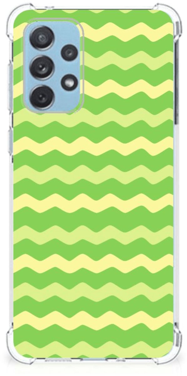 Samsung Galaxy A73 Doorzichtige Silicone Hoesje Waves Green