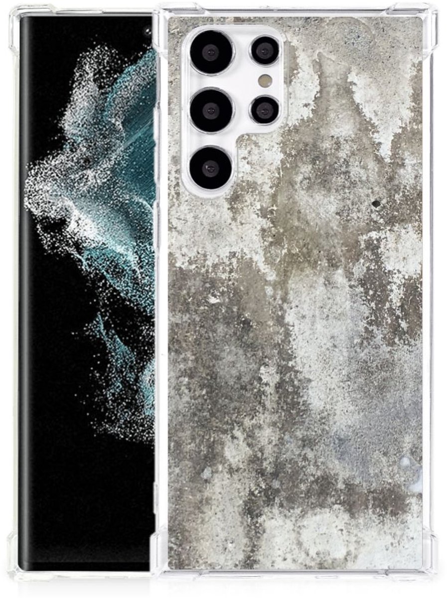 Samsung Galaxy S22 Ultra Anti-Shock Hoesje Beton Print
