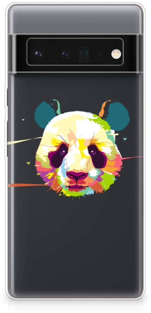 Google Pixel 6 Pro Telefoonhoesje met Naam Panda Color